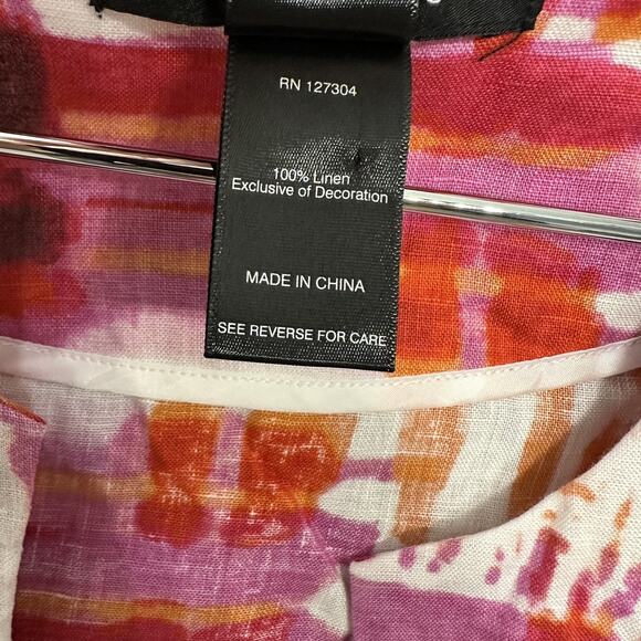 Ali Miles 100% Linen Blazer Top Women’s Size 1X Colorful Artsy Art to Wear - Picture 9 of 12